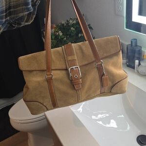 Coach Tan Leather/Suede Bag Vintage Rare